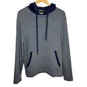 Rodd & Gunn Men's Grey Blue Drawstring Small Cotton Blend Pullover Hoodie Sweate